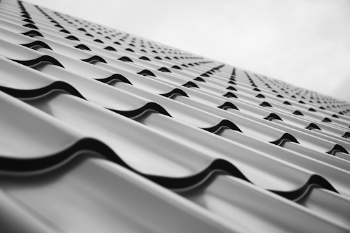 Gray-colored metal roofing.